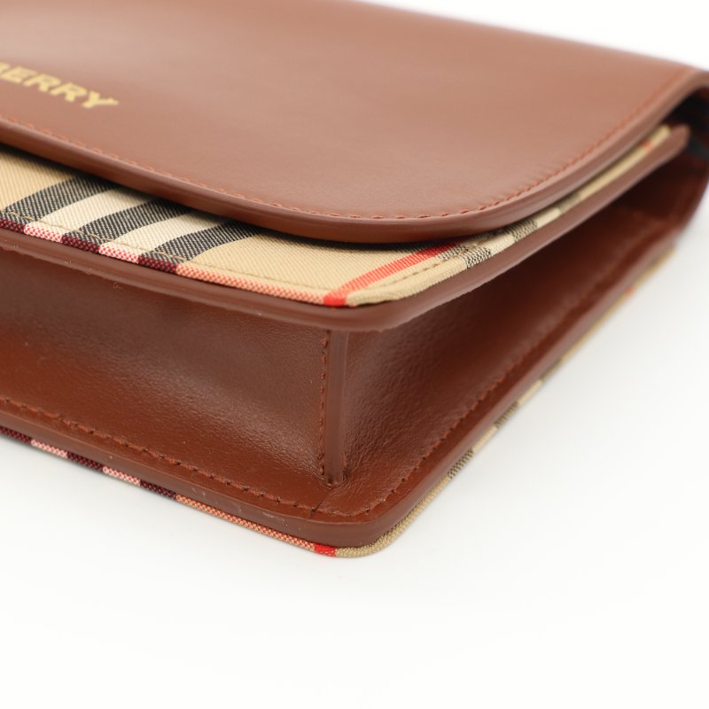 Burberry 巴寶莉 經典條紋皮革WOC 斜背包 手拿包-7