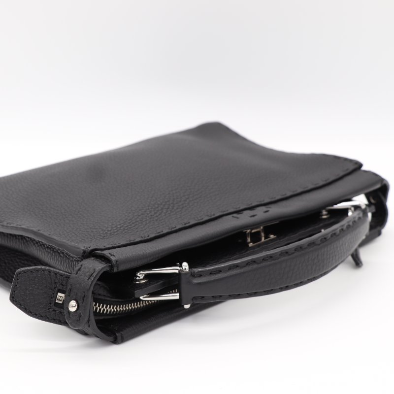 專櫃價超高手工系列 ♥️ Fendi 芬迪 Monster Peekaboo Fit 黑色牛皮 手縫 手提包 斜挎包-3