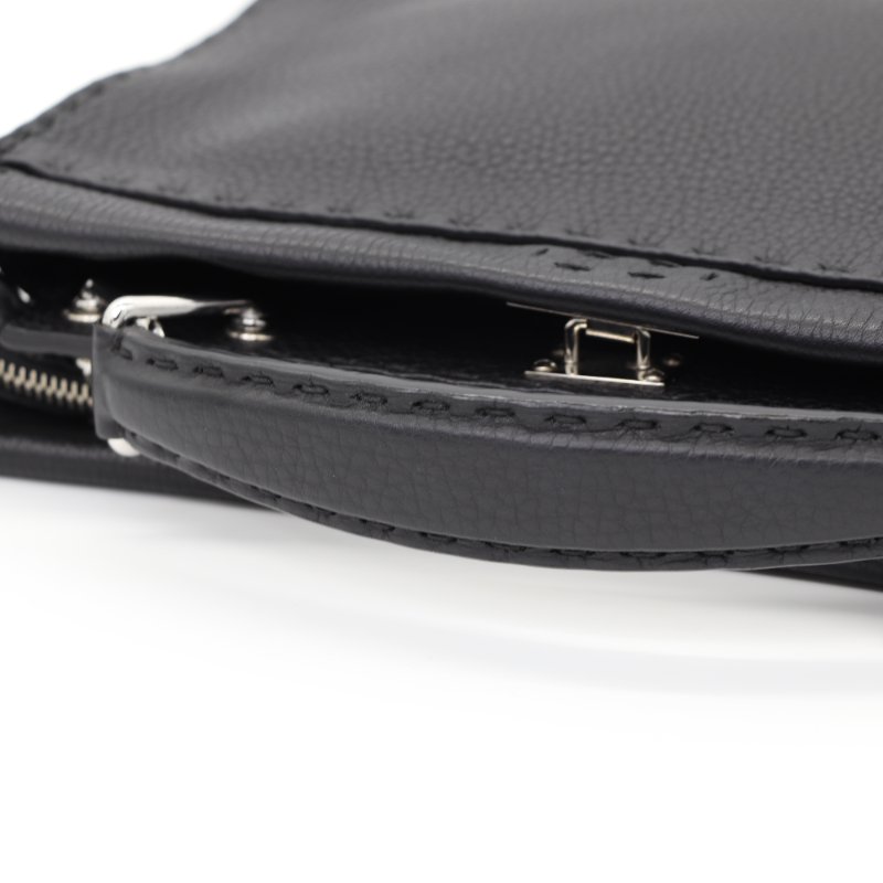 專櫃價超高手工系列 ♥️ Fendi 芬迪 Monster Peekaboo Fit 黑色牛皮 手縫 手提包 斜挎包-4