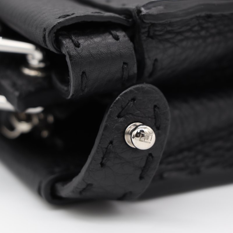 專櫃價超高手工系列 ♥️ Fendi 芬迪 Monster Peekaboo Fit 黑色牛皮 手縫 手提包 斜挎包-8