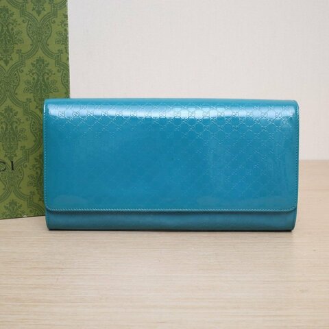 GUCCI 綠色漆皮手拿包肩背包