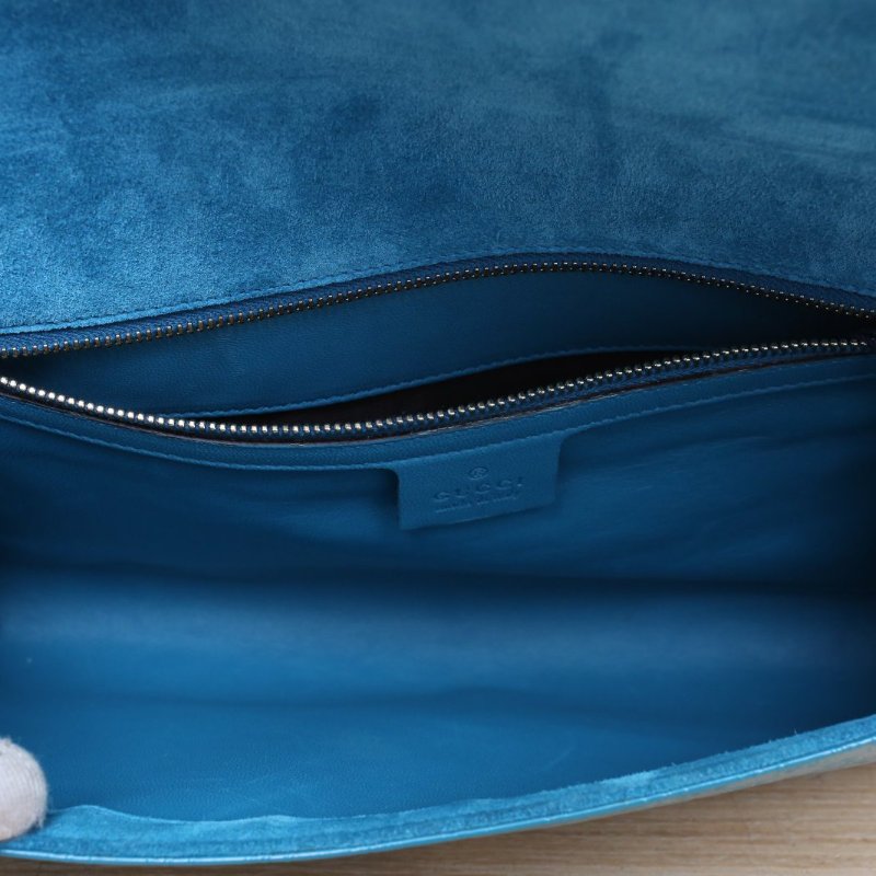 GUCCI 綠色漆皮手拿包肩背包-2