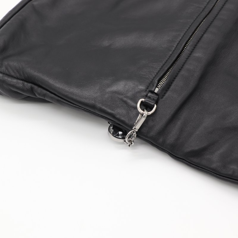 MiuMiu 繆繆 Crystal Embellished Flap 黑色羊皮皺褶 寶石鏈條 鏈條包 手拿包-10