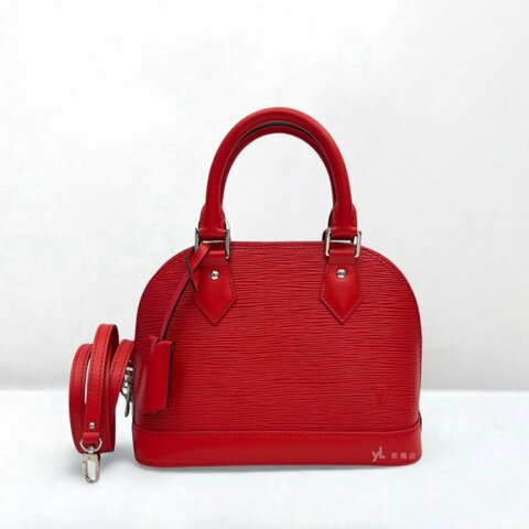 LV 紅色Epi Alma BB手提斜背包M41160