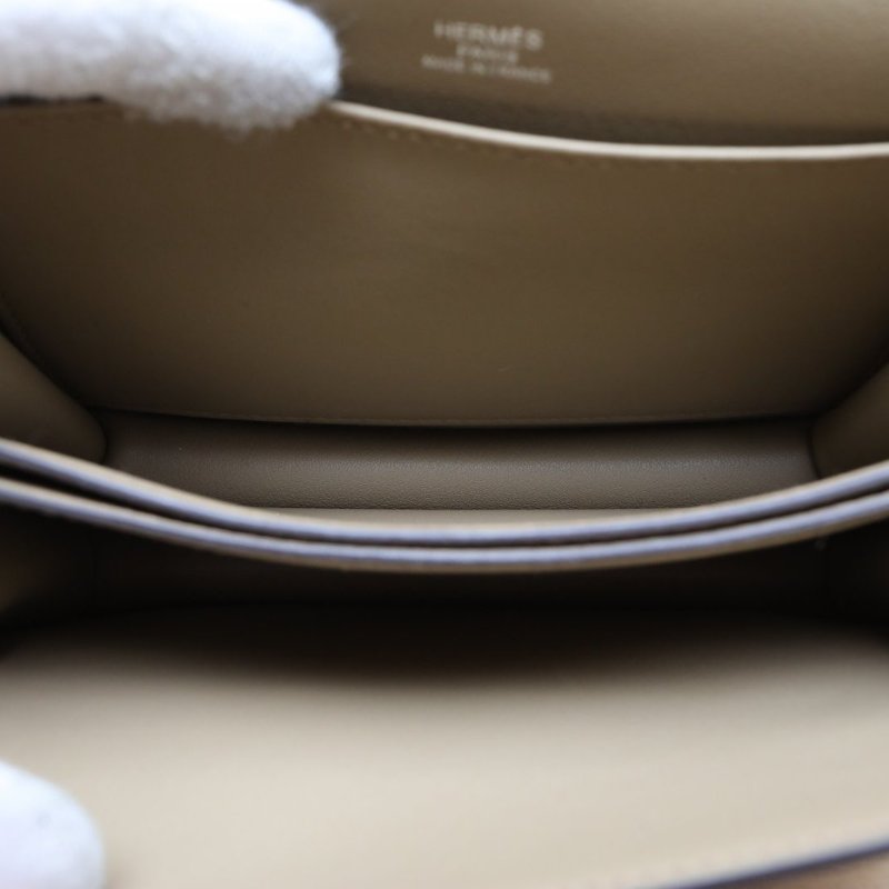 HERMES Roulis豬鼻子198Q馬爾法米色Swift皮B刻銀扣肩背包-3