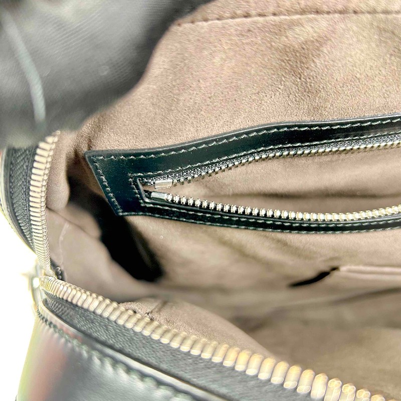 GUCCI 黑色全皮壓紋電腦公事包 可拆卸肩帶-8