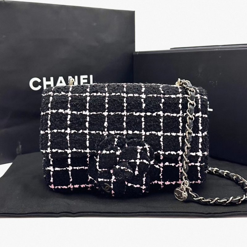 CHANEL山茶花大mini肩背斜背包 19*12*7 全新閒置配件盒子塵袋-0