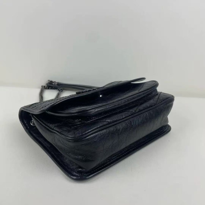 YSL新款D扣黑銀niki小號鏈條包 22*18*6.5 95新 配件塵袋-7