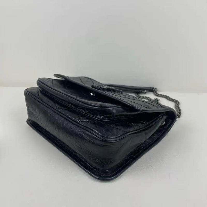 YSL新款D扣黑銀niki小號鏈條包 22*18*6.5 95新 配件塵袋-8