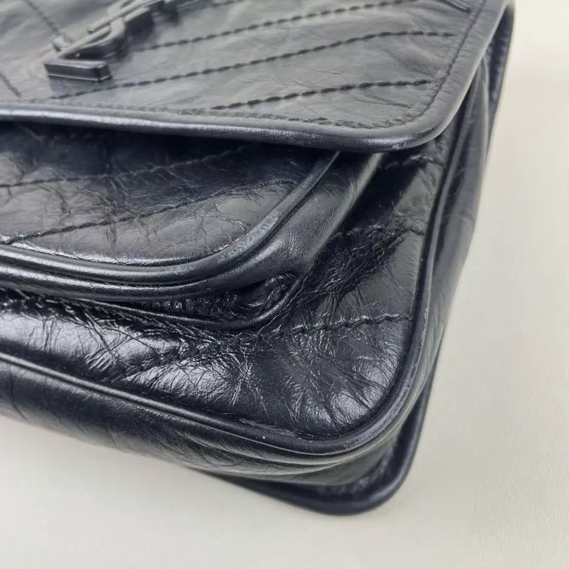 YSL新款D扣黑銀niki小號鏈條包 22*18*6.5 95新 配件塵袋-11