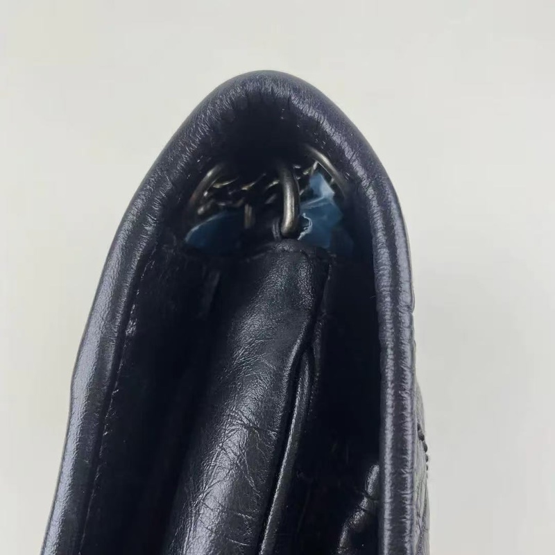 YSL新款D扣黑銀niki小號鏈條包 22*18*6.5 95新 配件塵袋-15