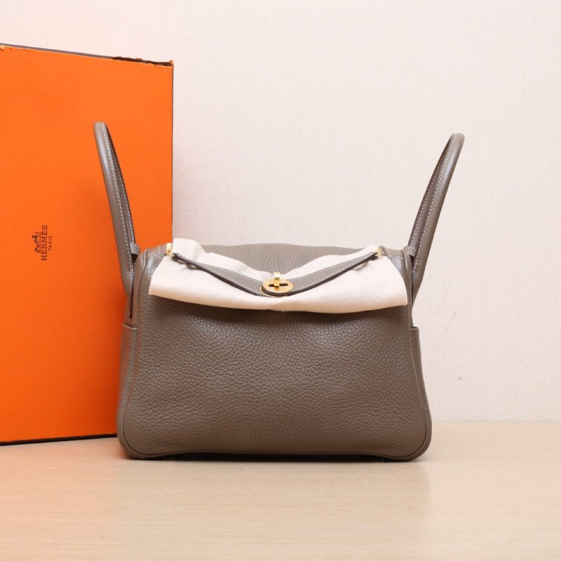 HERMES Lindy2618大象灰TC皮D刻金扣肩背包-0