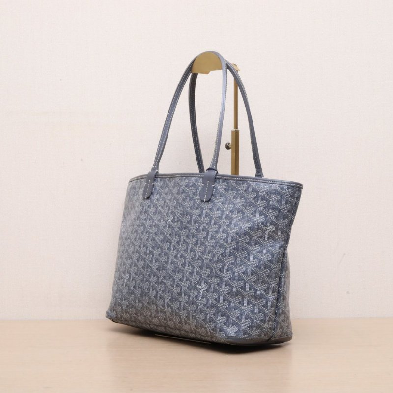 GOYARD Artois拉鏈購物袋Tote小號灰色PVC肩背包-3