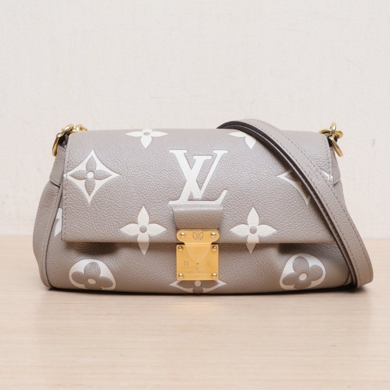 LOUIS VUITTON Favorite鏈條雲朵包灰色牛皮晶片肩背包-1