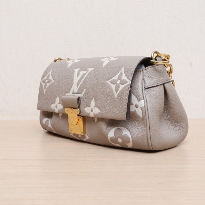 LOUIS VUITTON Favorite鏈條雲朵包灰色牛皮晶片肩背包-4