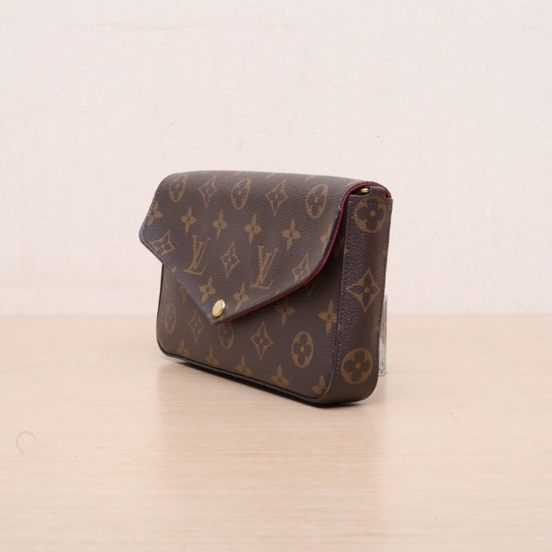 LOUIS VUITTON POCHETTEFELICIE三合一鏈條包老花PVC2018肩背包-4