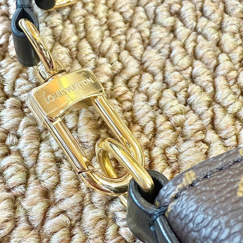 Louis Vuitton - 原花拼黑皮 Boulogne PM 牛角包-10