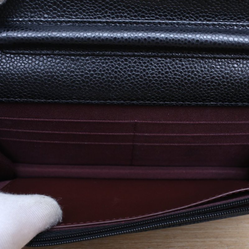 CHANEL CFWOC19黑色荔枝牛皮29開金扣肩背包-3