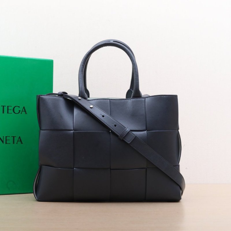BOTTEGA VENETA 深灰色牛皮ArcoTote編織手提單肩包32肩背包-0