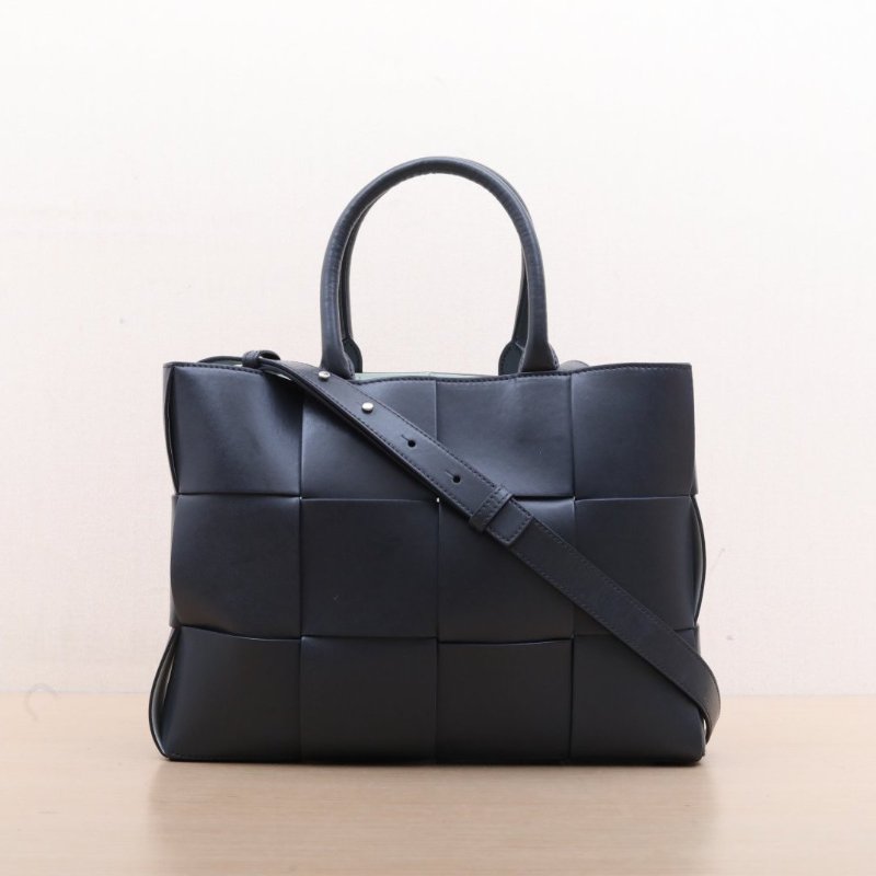 BOTTEGA VENETA 深灰色牛皮ArcoTote編織手提單肩包32肩背包-1