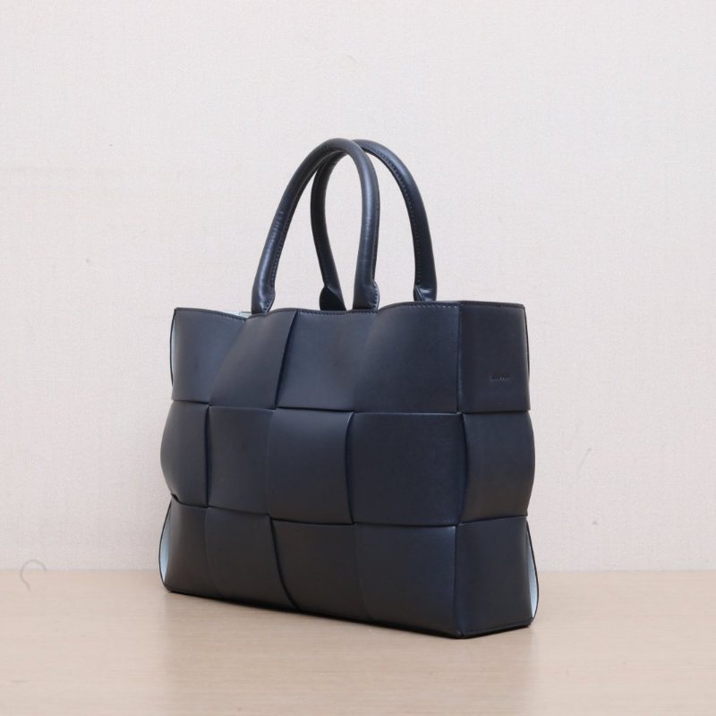 BOTTEGA VENETA 深灰色牛皮ArcoTote編織手提單肩包32肩背包-4