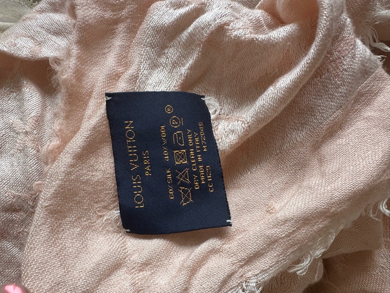 LV 絲綢圍巾 路易威登 Louis Vuitton 粉  絲巾 圍巾-4