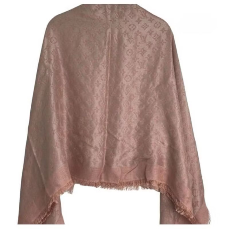 LV 絲綢圍巾 路易威登 Louis Vuitton 粉  絲巾 圍巾-9