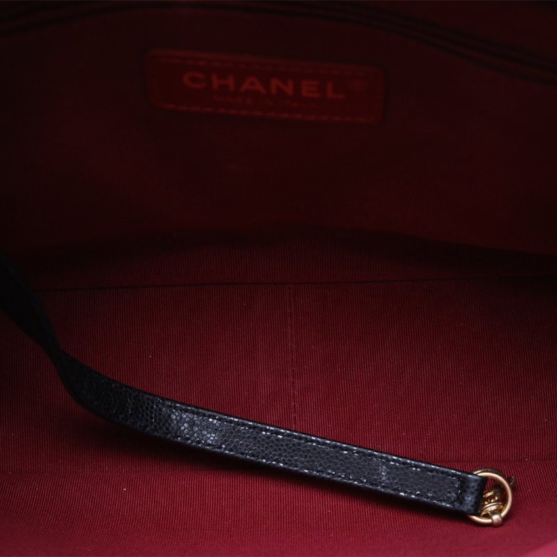 CHANEL 手工坊金幣Hobo腋下包黑色荔枝牛皮晶片開金扣肩背包-2