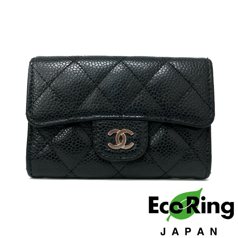 ☆ Chanel 香奈兒 Black Caviar Skin Card Case No.30 黑色粒紋小牛皮卡包No.30 - 257022874-0