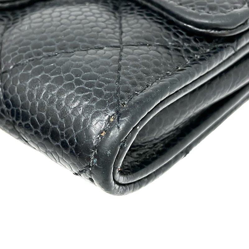 ☆ Chanel 香奈兒 Black Caviar Skin Card Case No.30 黑色粒紋小牛皮卡包No.30 - 257022874-8