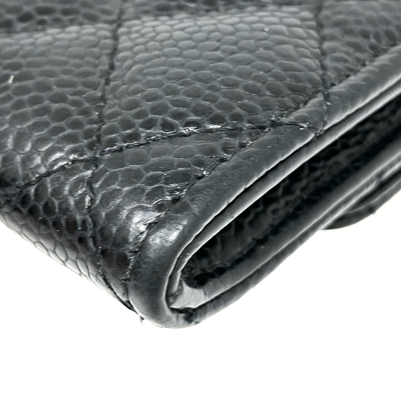 ☆ Chanel 香奈兒 Black Caviar Skin Card Case No.30 黑色粒紋小牛皮卡包No.30 - 257022874-12