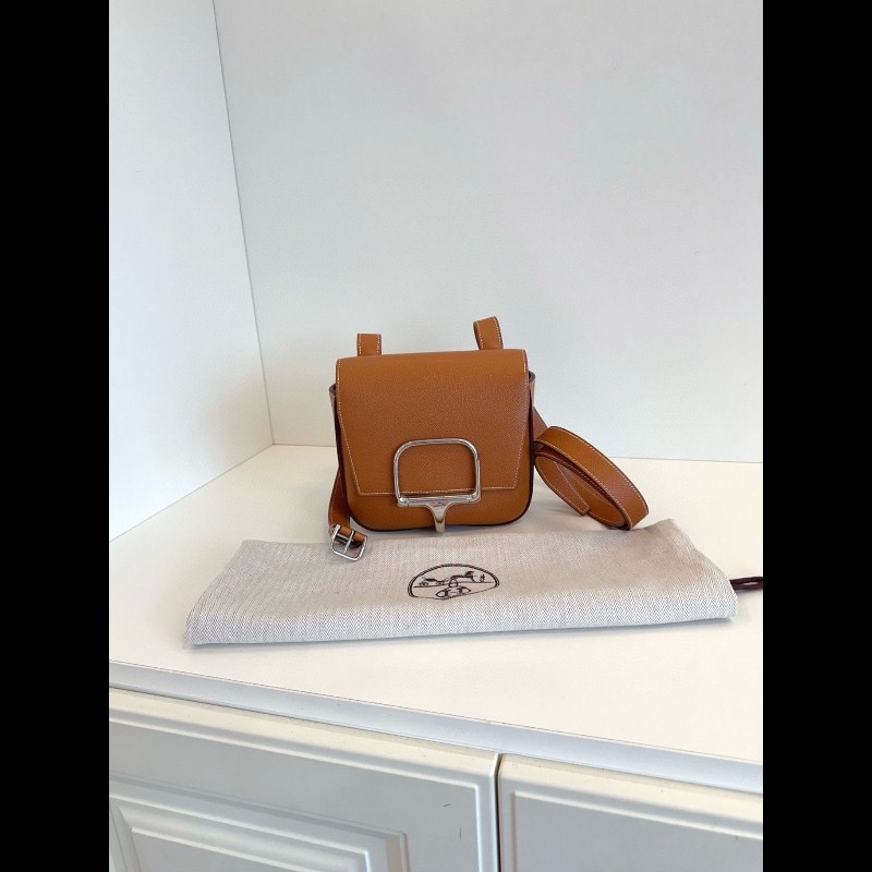Hermes 金棕mini Della屁桃屁股包 epsom皮-0