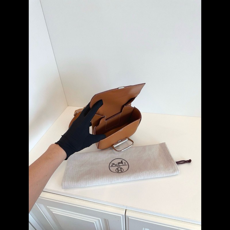 Hermes 金棕mini Della屁桃屁股包 epsom皮-3