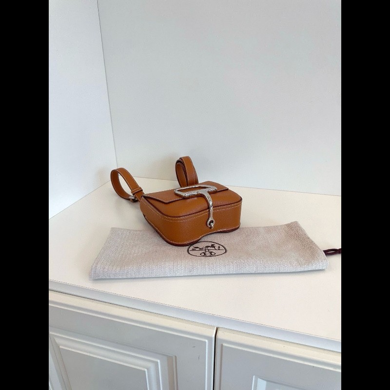 Hermes 金棕mini Della屁桃屁股包 epsom皮-5