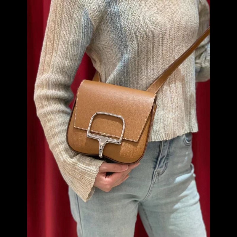 Hermes 金棕mini Della屁桃屁股包 epsom皮-7