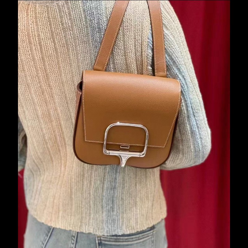 Hermes 金棕mini Della屁桃屁股包 epsom皮-8