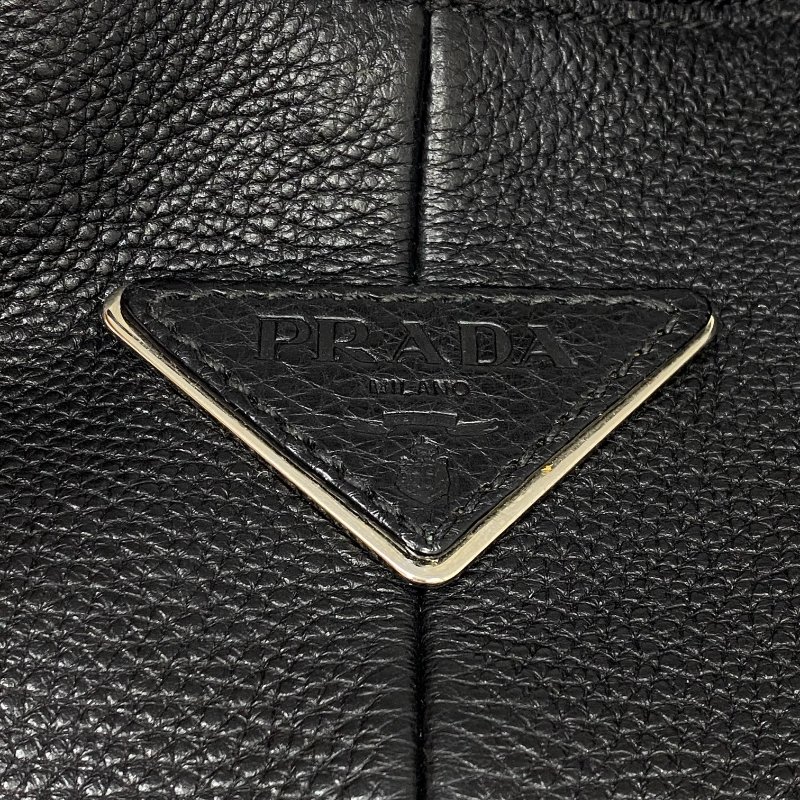 ☆ Prada 普拉達 Black Calfskin Shoulder Bag 黑色小牛皮肩背袋 - 257024112-7