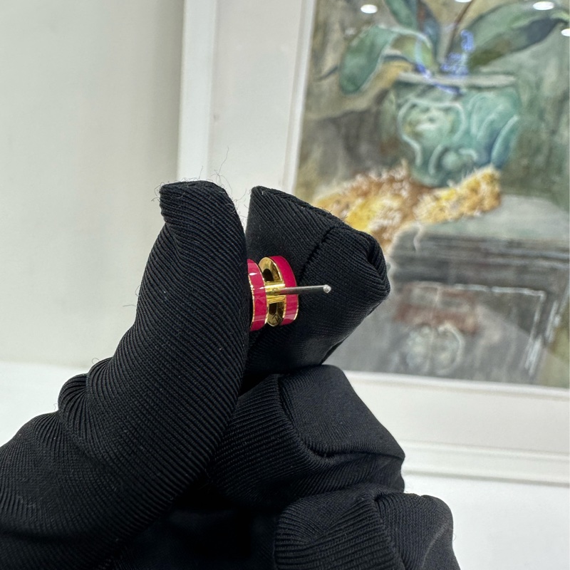 愛馬仕 popH mini 樹莓粉紅耳環 經典配色 超顯白-3