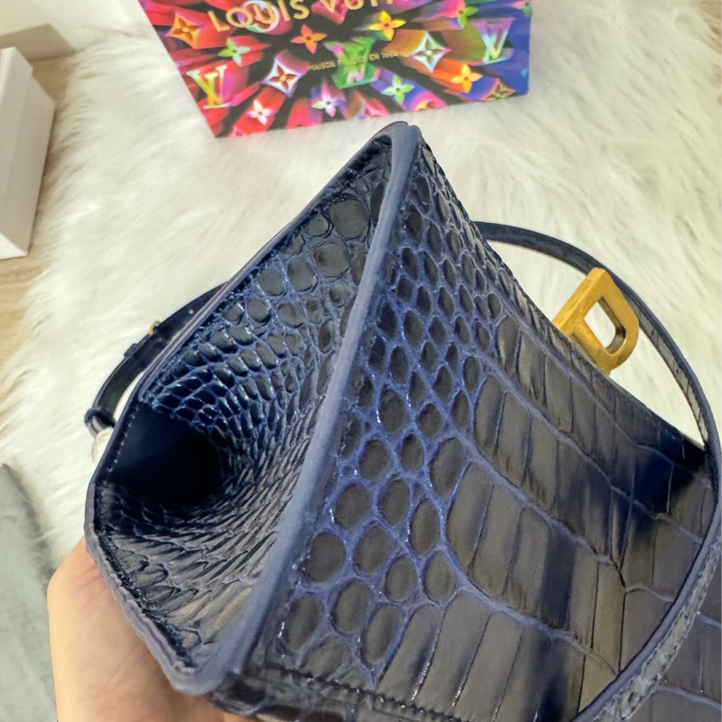 Balenciaga S小號 鱷魚壓紋沙漏包-12