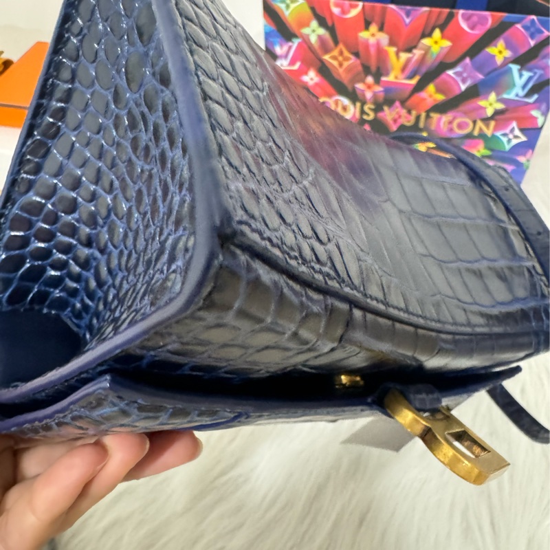 Balenciaga S小號 鱷魚壓紋沙漏包-14