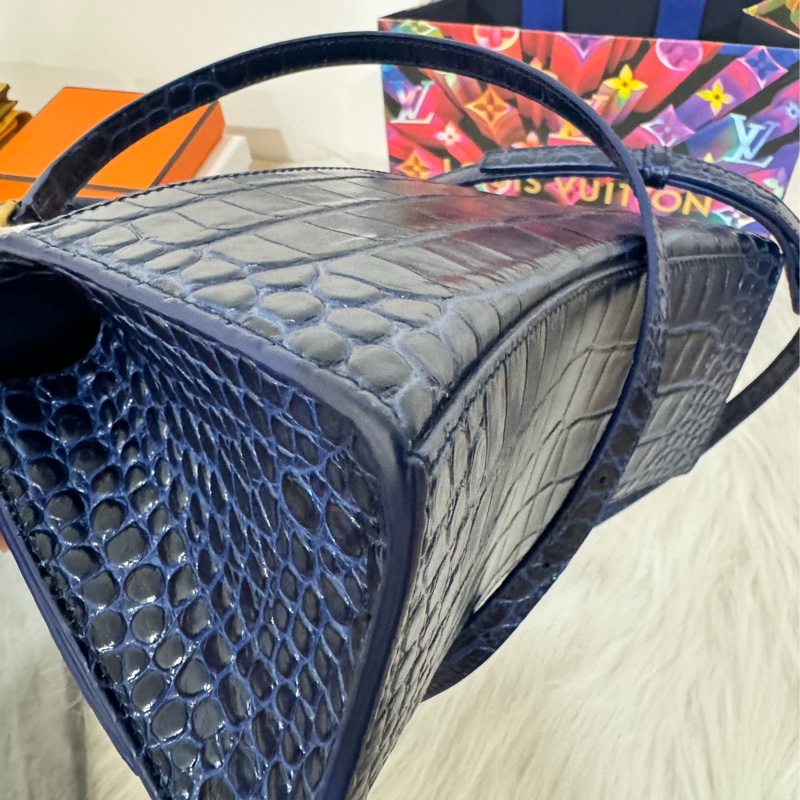 Balenciaga S小號 鱷魚壓紋沙漏包-15