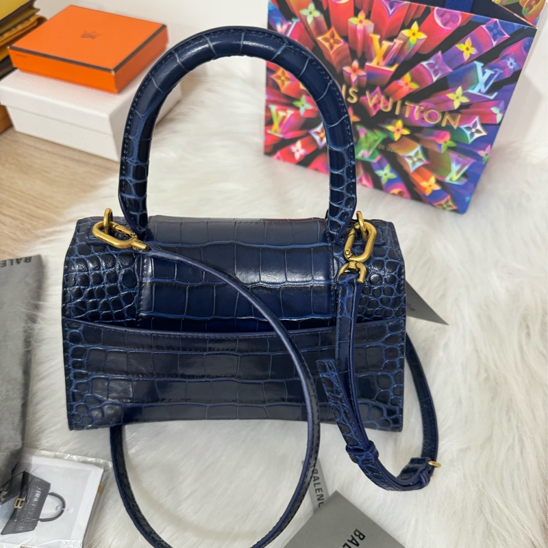 Balenciaga S小號 鱷魚壓紋沙漏包-17