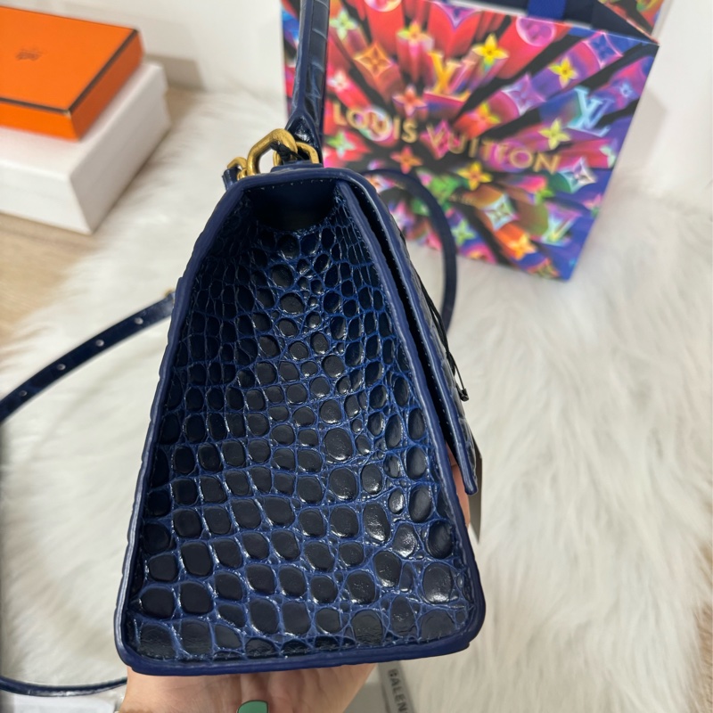 Balenciaga S小號 鱷魚壓紋沙漏包-19