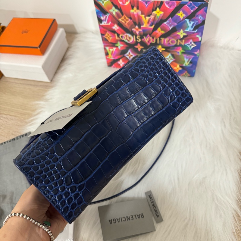 Balenciaga S小號 鱷魚壓紋沙漏包-20