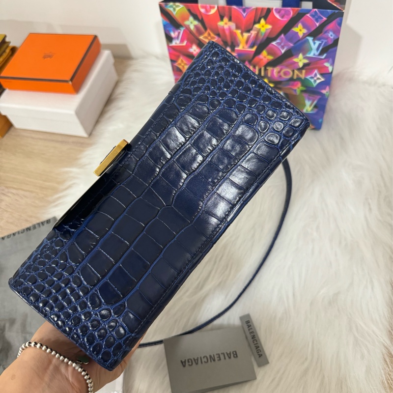 Balenciaga S小號 鱷魚壓紋沙漏包-21