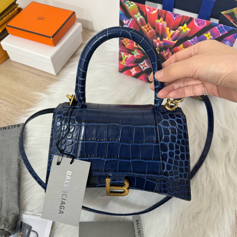 Balenciaga S小號 鱷魚壓紋沙漏包-22