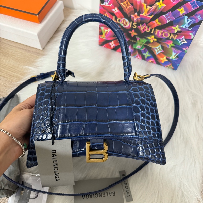 Balenciaga S小號 鱷魚壓紋沙漏包-23