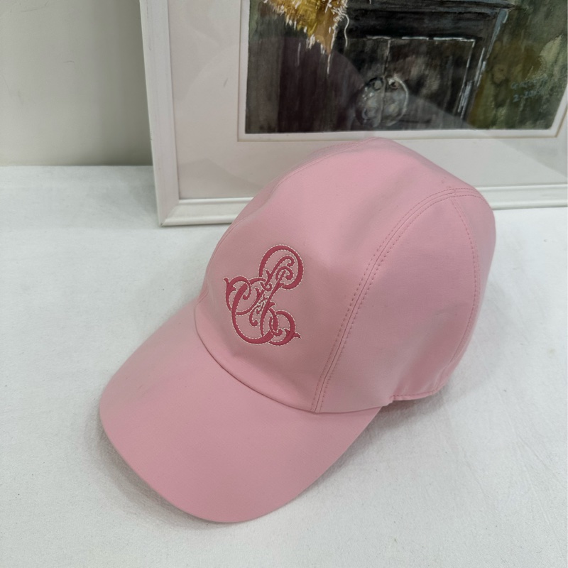 Hermes愛馬仕 Davis Emile Hermès女士便帽 帽子 鴨舌帽 櫻花粉 59碼-1