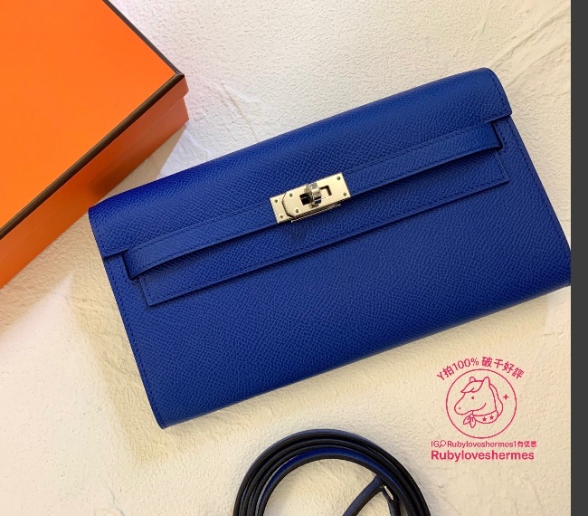 Rubyloveshermes愛馬仕 kelly to go皇家藍銀釦hermes woc-0