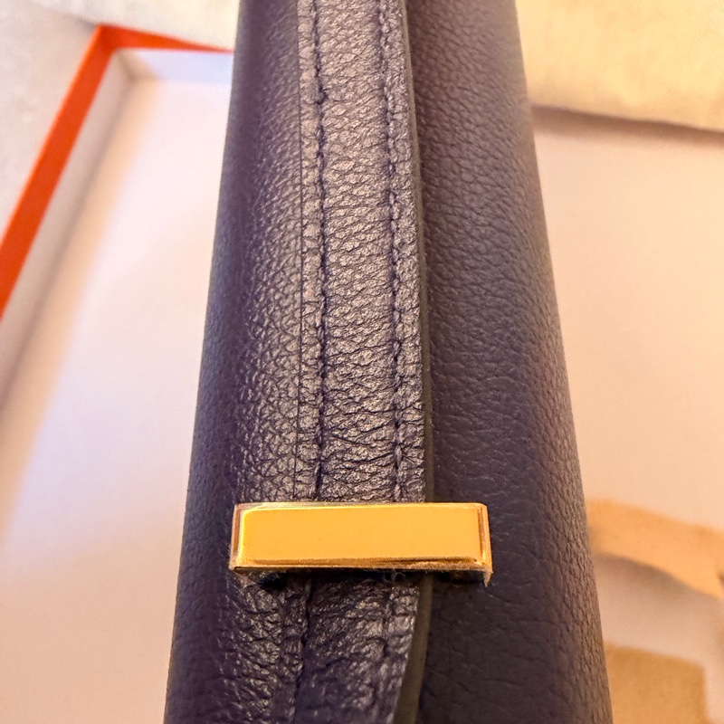 愛馬仕Hermes mini Constance 19 小康康 墨水藍金扣-6